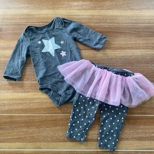 Vitamins Baby gray and pink stars 2-piece set